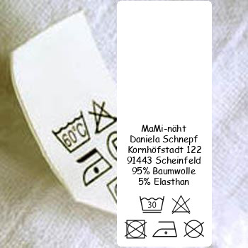 Sew In Labels Washing Instructions