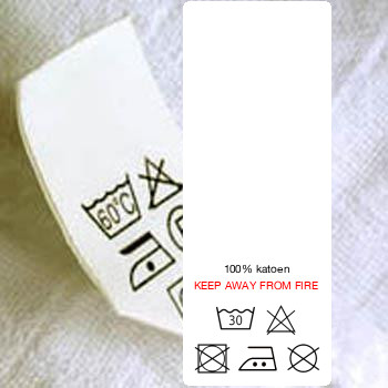 48 Care Labels | Wash Care Labels | Garment Care Labels | Fabric Content labels