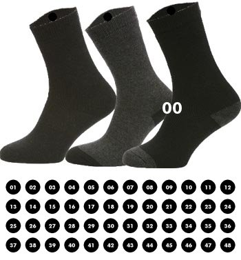 48 Sequentially Numbered Labels for Clothing | Iron-on Labels for Socks